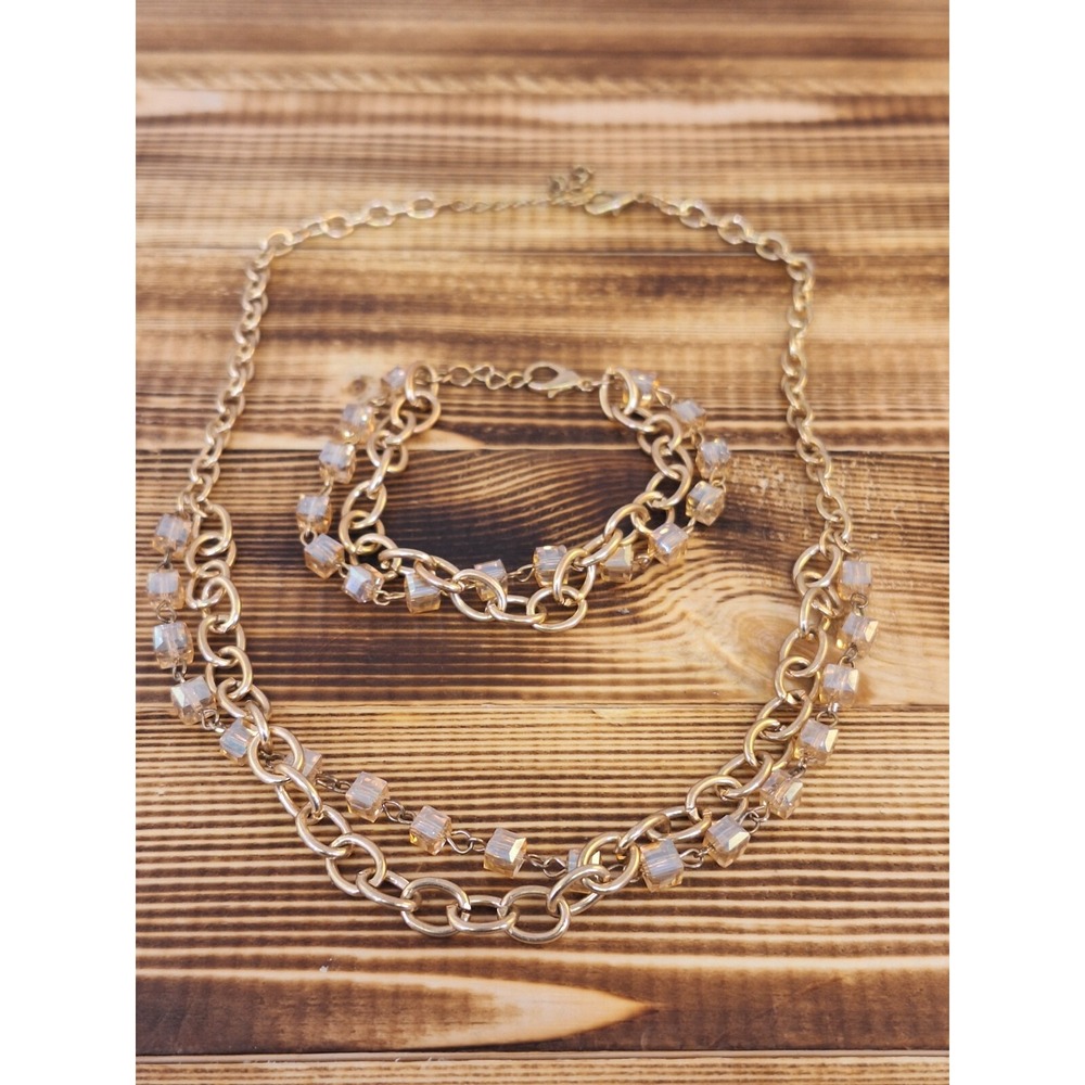 Paparazzi Necklace - Block Party Princess - Gold, IRIDESCENT Necklace/Bracelet